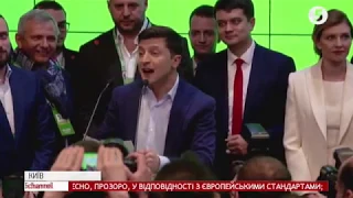 Другий тур виборів: Як зустріли перші результати" екзит-пол 2019" у штабі Зеленського / включення