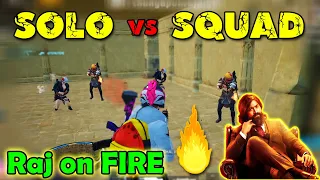 SRB Raj Solo vs Squad OP Squad Wipes - Intense Fight at temple | Can i Survive