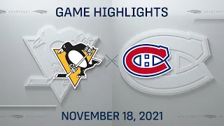 NHL Highlights | Penguins vs. Canadiens - Nov. 18, 2021