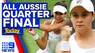 Barty and Tomljanovic in all-Australian Wimbledon quarter-final | 9 News Australia