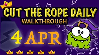 Cut The Rope Daily April 4 | #walkthrough  | #10stars | #solution