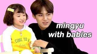 mingyu with babies
