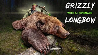Monster Grizzly Homemade Longbow Hunt 😳| Josh Bowmar |