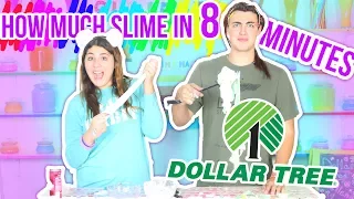 DOLLAR TREE SLIME CHALLENGE How many slimes in 8 minutes challenge | Slimeatory #58