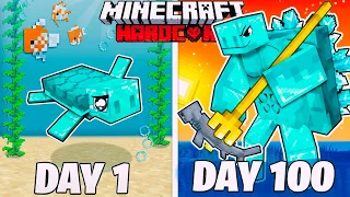 I Survived 100 Days as a DIAMOND TURTLE in Minecraft Hardcore World... (Hindi)