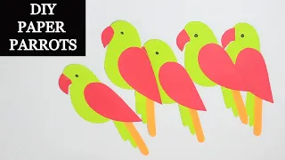 How To Make Parrot With Paper || Paper Bird Craft || Very Easy Paper Crafts For Home Decoration