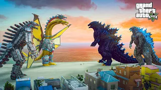 Godzilla and Godzilla BB vs Mechagodzilla and Mecha Ghidorah - GTA 5 Mods