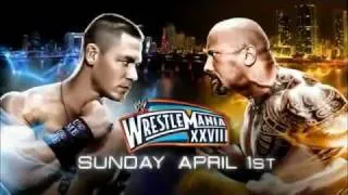 WWE Wrestlemania 28 New Match Card John Cena vs The Rock 2012