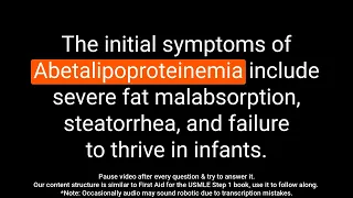 Comprehensive Review of Abetalipoproteinemia: Q&A Format for USMLE Step 1 Preparation