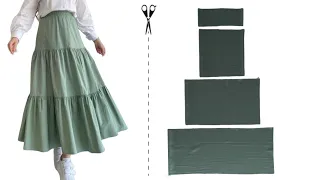 Cut and sew a 3 layer skirt. M☆L☆XL