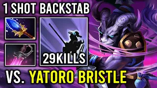 EVEN Yatoro Carry Bristleback Can't Stop This Riki 1 Shot Backstab Max Multiplier Khanda Crit Dota 2