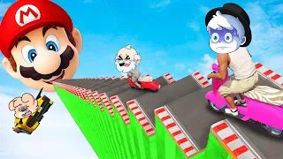 ¡MEGA RAMPA de MARIO BROS 99% IMPOSIBLE en GTA V! 🍄🔴😂 GTA 5 con PANCRACIO y SOYDANY