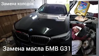 Замена масла BMW G31 замена тормозных колодок, сброс межсервесных интервалов #car #bmw #авто #ремонт