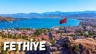 Gökyüzünden Fethiye Kalesi ve Amintas Kaya Mezarları - Fethiye Dron Çekimleri - Fethiye Turkey