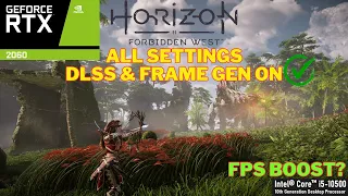 RTX 2060 Horizon Forbidden West | All Settings | DLSS Q | i5-10500 | 1080P | DLSS FG ON Mod