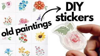 Paintings into stickers! Using 2 materials you probably already have