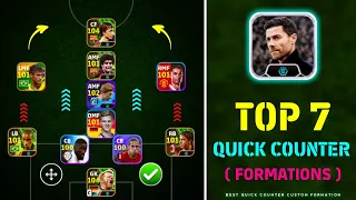 Top 7 Best Quick Counter Custom Formation In eFootball 2024 Mobile | Best Custom Formation For QC