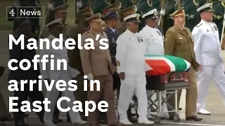 Nelson Mandela's coffin arrives in the East Cape