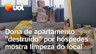 Apartamento alugado no Airbnb é entregue cheio de lixo, e dona mostra processo de limpeza; vídeo