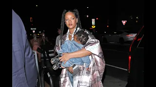 A pregnant Rihanna carries her baby boy RZA for a night out at Giorgio Baldi in Santa Monica!