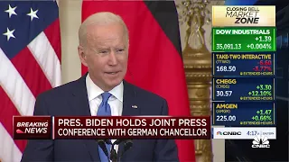 Joe Biden with German chancellor: Russia Ukraine invasion means end of Nord Stream 2 pipeline