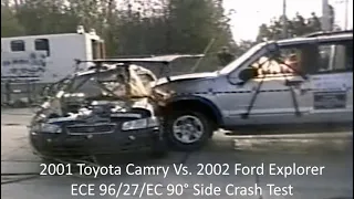 2002 Ford Explorer Into 2001 Toyota Camry 90° Side Crash Test (ECE 96/27/EC - 50 Km/h)