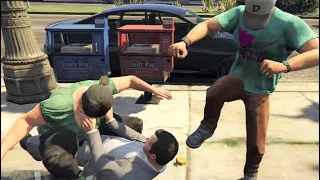 Random Guy Keeps Kicking Michael During Hot Coffee 【GTA V】