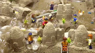 LEGO DAM BREACH AND SAND CASTLE LEGO NATURAL DISASTER