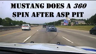 Stolen Ford Mustang spins after Arkansas State Police PIT MANEUVER - 116 MPH pursuit #pursuit