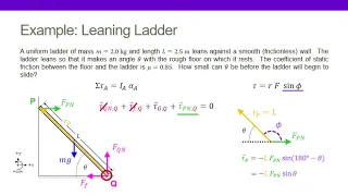 Static Equilibrium - Leaning Ladder (Example)