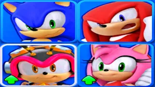 Sonic Dash - Charmy vs Knuckless vs Sonic vs Amy All Characters Unlocked
