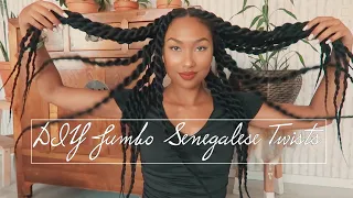 EASIEST PROTECTIVE STYLE | Jumbo senegalese twist On 3B/3C Natural Hair | Knotless
