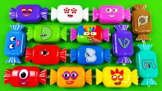 Numberblocks – Finding All CLAY Mix Slime Coloring in Candy - Satisfying ASMR Videos