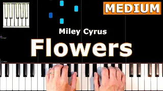 Miley Cyrus - Flowers - MEDIUM Piano Tutorial