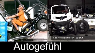 Micro Quadricycle vehicles crash test fail in Euro NCAP Golfcart/Renault Twizy