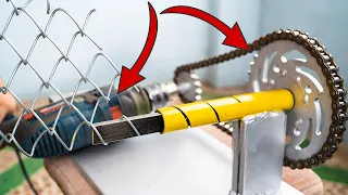 How to make A chain link fence handmade chain link fence from drill machine!