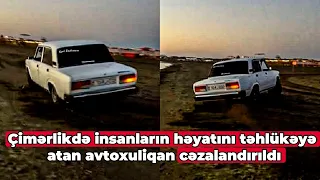 Çimərlikdə avtoşluq edən gənc saxlanıldı - Video