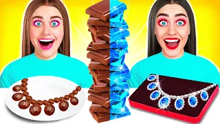 ¡Reto de Chocolate Comida Rica vs Pobre! | Guerra de chicas con chocolate de DaRaDa Challenge