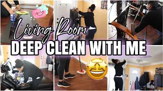 LIVING ROOM DEEP CLEAN✨ EXTREME CLEANING MOTIVATION |  MOVING EVERYTHING! @momlikely