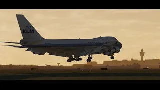 Landing the #Felis 747-200 at Amsterdam Schiphol EHAM/AMS #XP11