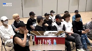 Seventeen reacting to Twice - Talk that talk [Dance pratice]