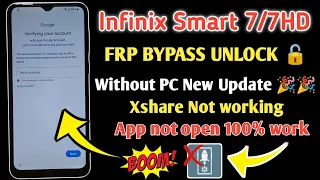 Infinix Smart 7 Frp Bypass Android 12 | Google Account Bypass Without Pc Latest Update