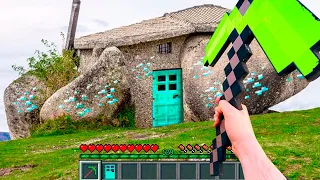 Minecraft in Real life POV I BUILD EMERALD MINECRAFT HOUSE in Realistic Texture Pack