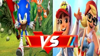 Sonic Clash 2 Runner VS Subways Surfers HD Gameplay ll Runing Fast Sonic Dash 2 FaturesA- Race.