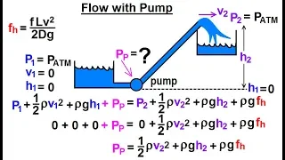 Physics 34.1  Bernoulli's Equation & Flow in Pipes (21 of 38) Flow with Pump***