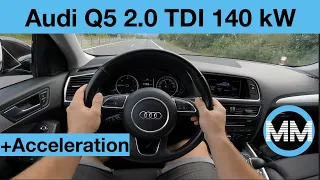 Audi Q5 2.0 TDI 140 kW POV Test Drive + Acceleration 0-180 km/h