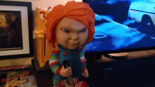 Chucky popcorn bucket Halloween Horror Nights 2023 voice activated Moving Talking Chucky doll