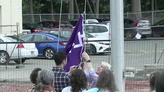 Raising of the Haudenosaunee Flag at Ithaca High School