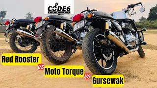 Which is the Best Exhaust for 650 twins - Red Rooster or Gursewak or Moto Torque ?? || Code 6 Tuned