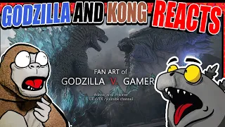 Godzilla Reacts| FAN ART of GODZILLA V. GAMERA / ファンアートゴジラV.ガメラ